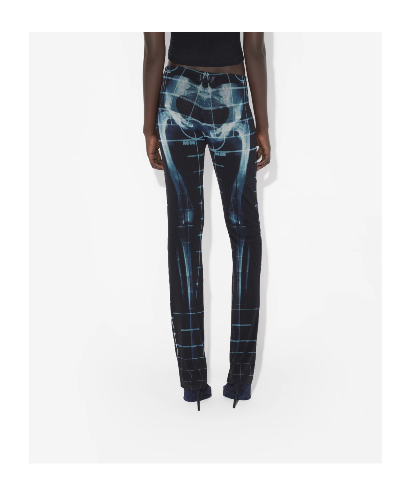 Jean Paul Gaultier Squeletor Pants Woman Black And Blue In Blue