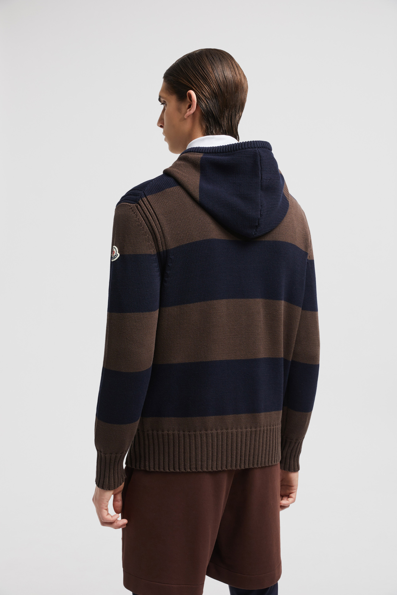 MONCLER STRIPED HOODED JUMPER 