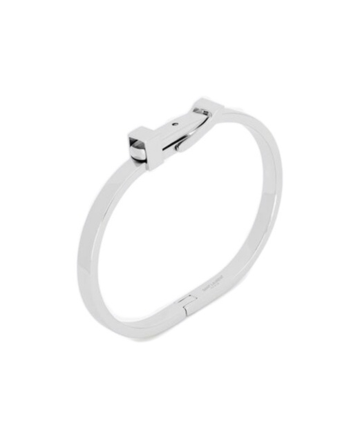 Saint Laurent Pin Buckle Detail Hinge Bracelet In White