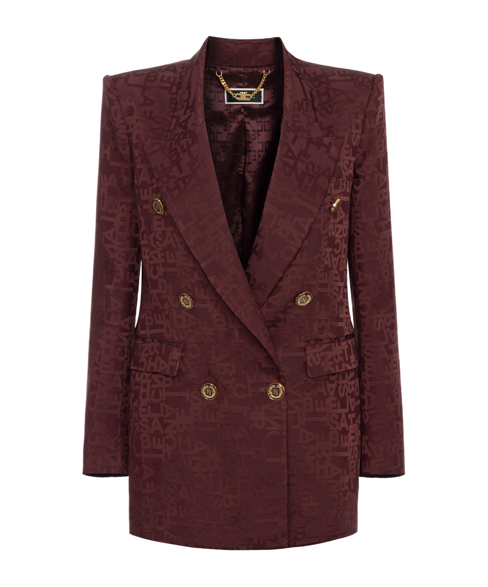 Shop Elisabetta Franchi Logo-jacquard Blazer In Red
