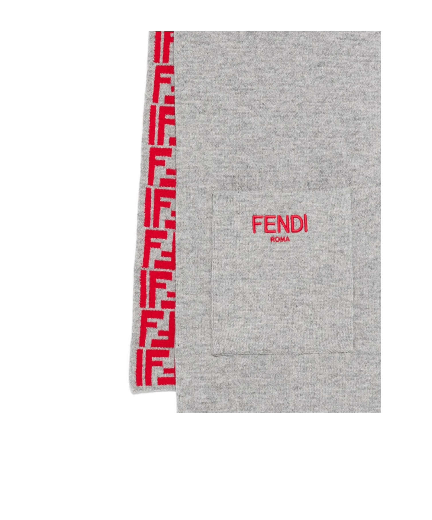 Fendi Ff Logo Scarf In Gray