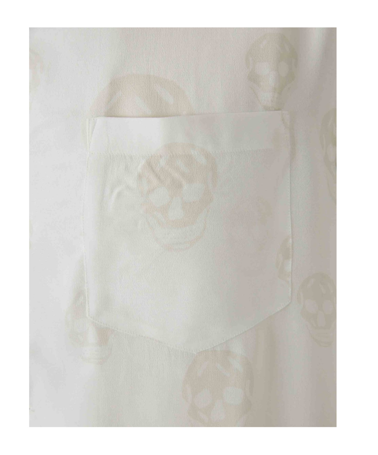 Alexander Mcqueen Short Sleeved Skull Jacquard Shirt In White
