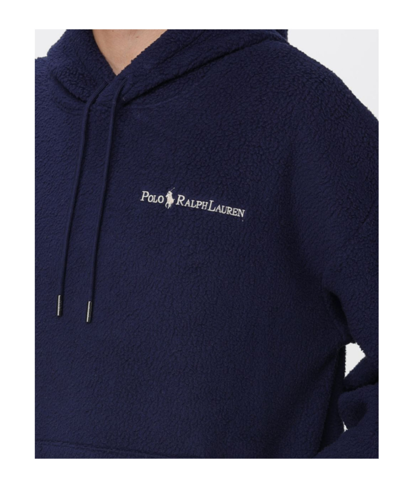 Polo Ralph Lauren Logo Embroidered Drawstring Hoodie In Blue