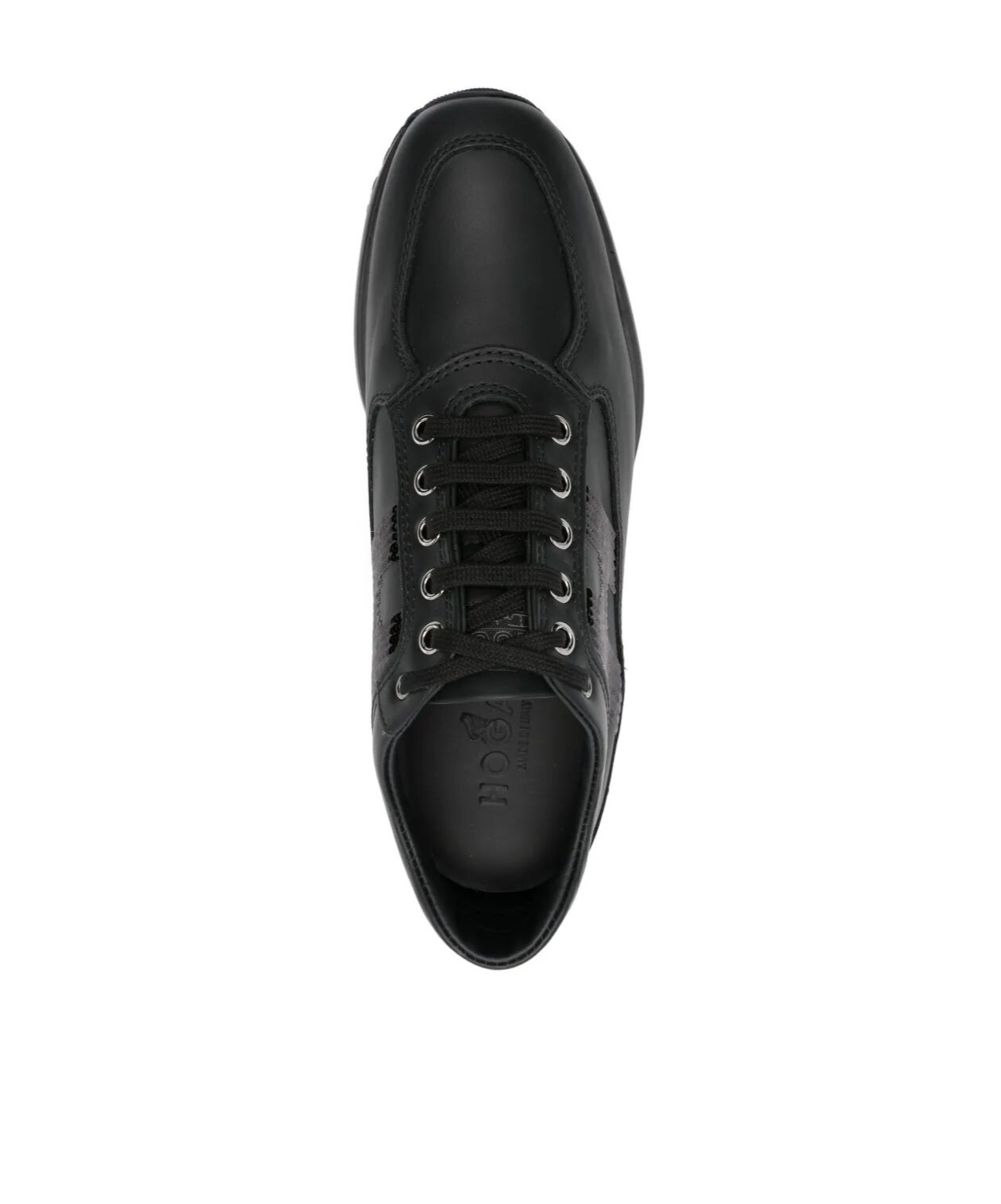 Hogan Black Suede And Patent Leather Interactive Sneakers In Black
