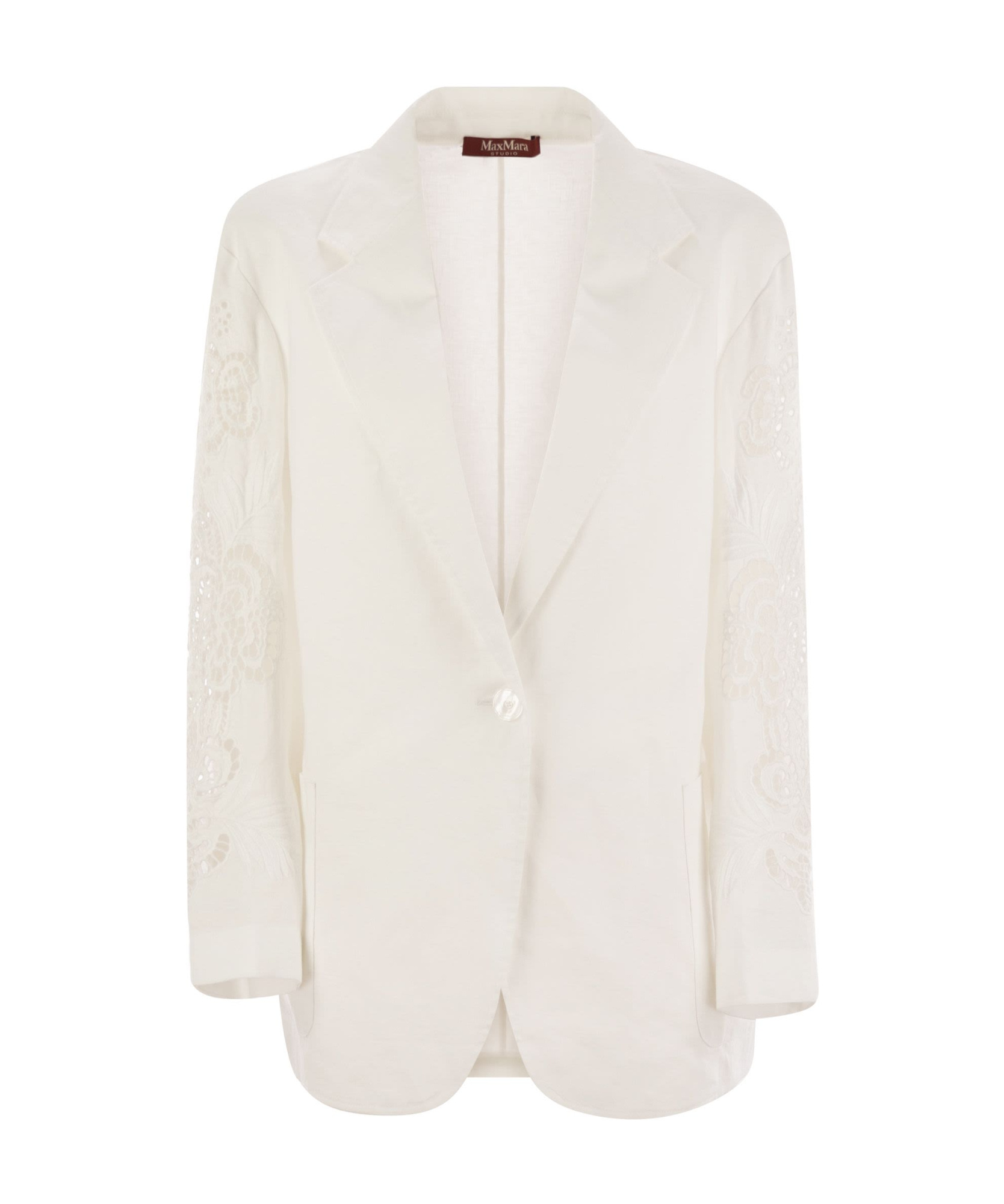 MAX MARA OVERSIZED LINEN CANVAS JACKET 
