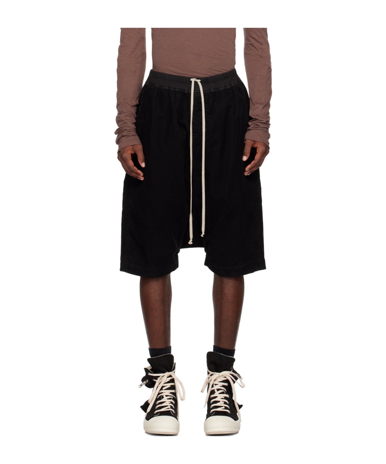 Shop Rick Owens Drkshdw Pods Drawstring Shorts In Black
