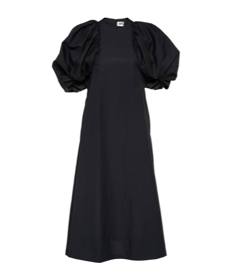 Comme Des Garçons Puff-sleeve Cotton Poplin Maxi Dress In Black