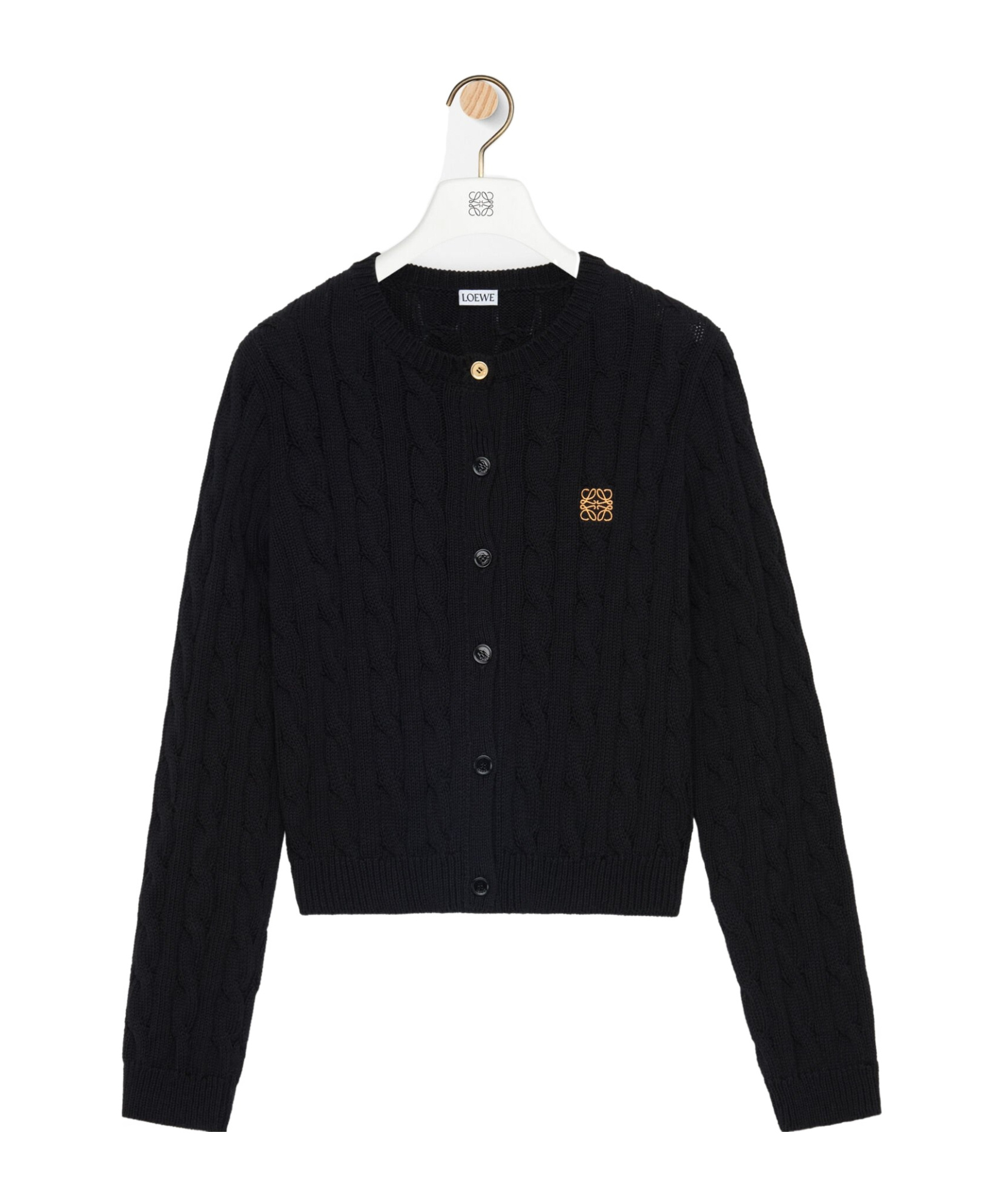 Loewe Long-sleeved Cardigan In Black