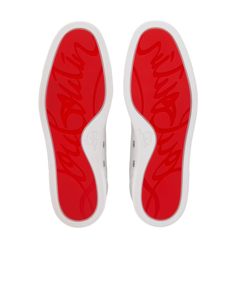 Christian Louboutin Retero Leather And Canvas Sneakers