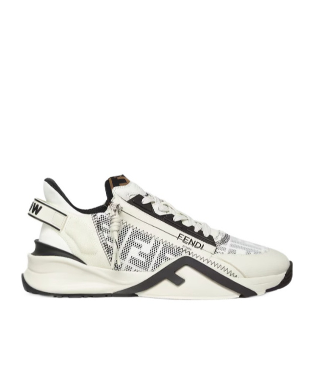 Fendi Round-head Sneakers In White