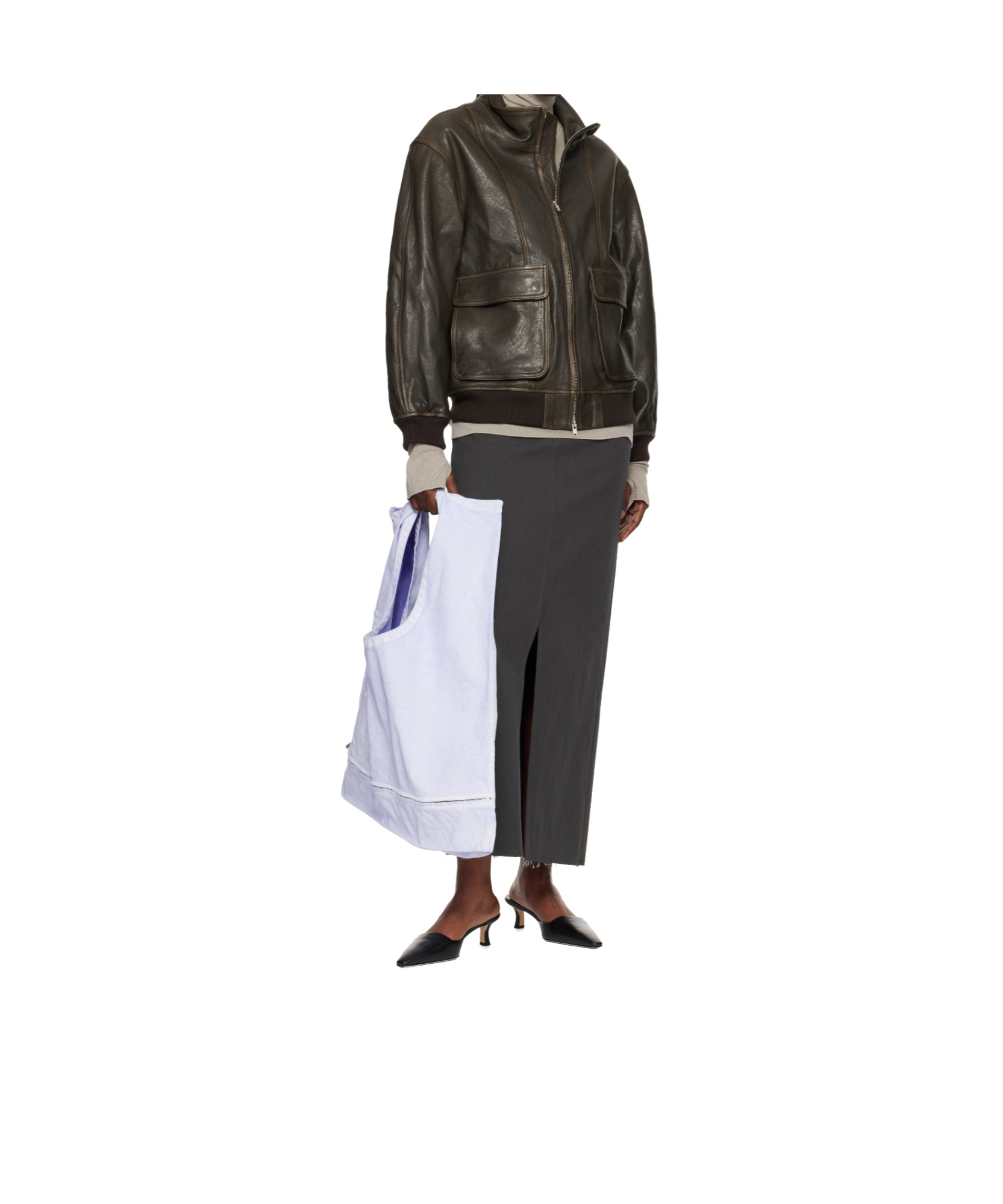 Issey Miyake Sculptural Convertible Vest Shoulder Bag In Blue