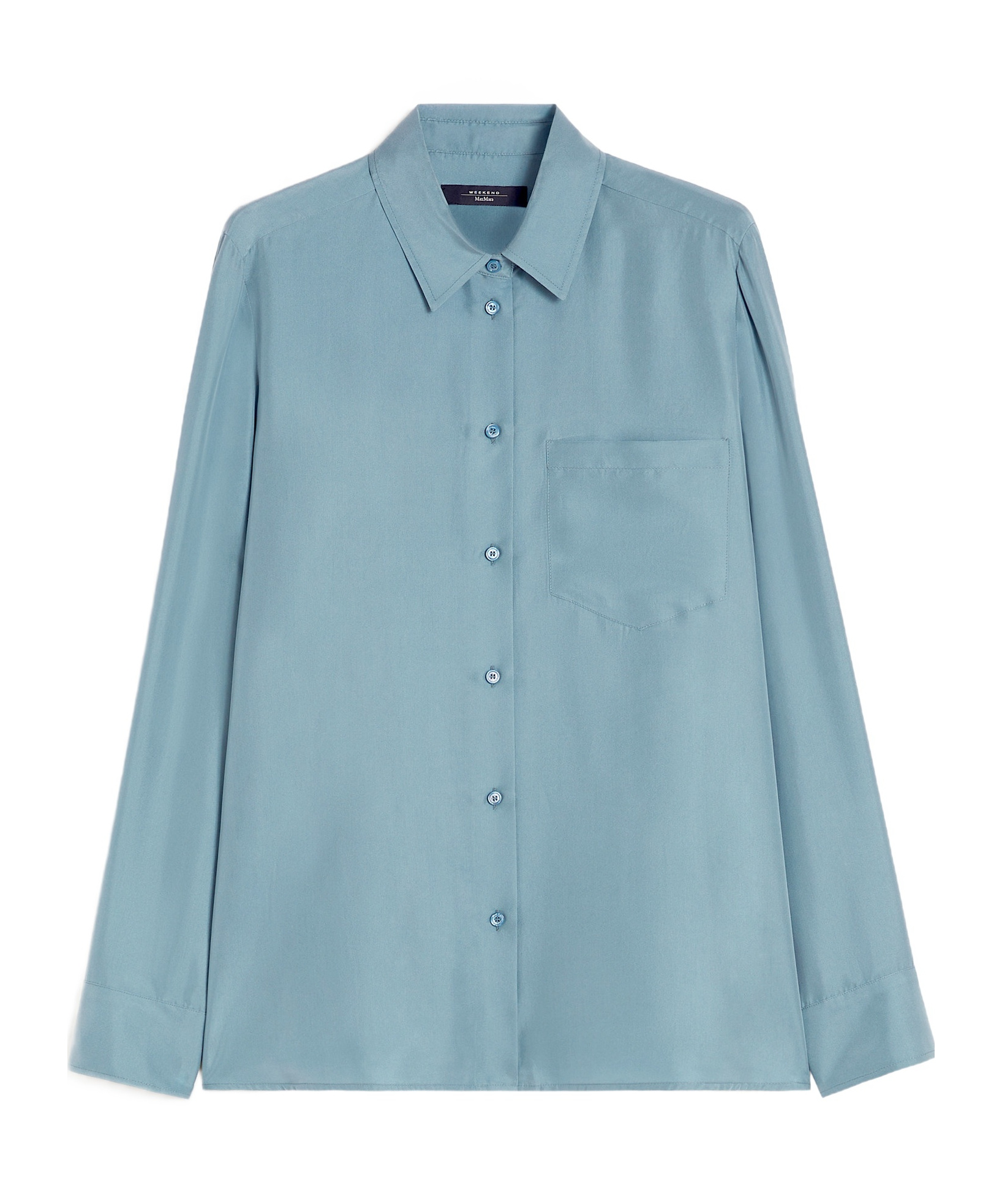 Weekend Max Mara Weekend 2 Pamir Washed Silk Shirt In Blue
