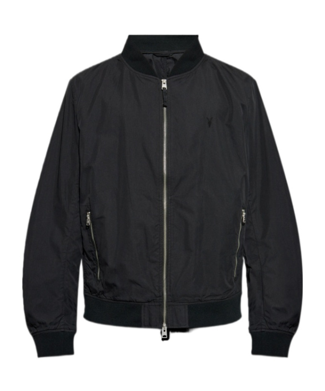 Shop Allsaints Bassett Ramskull Bomber Jacket In Black
