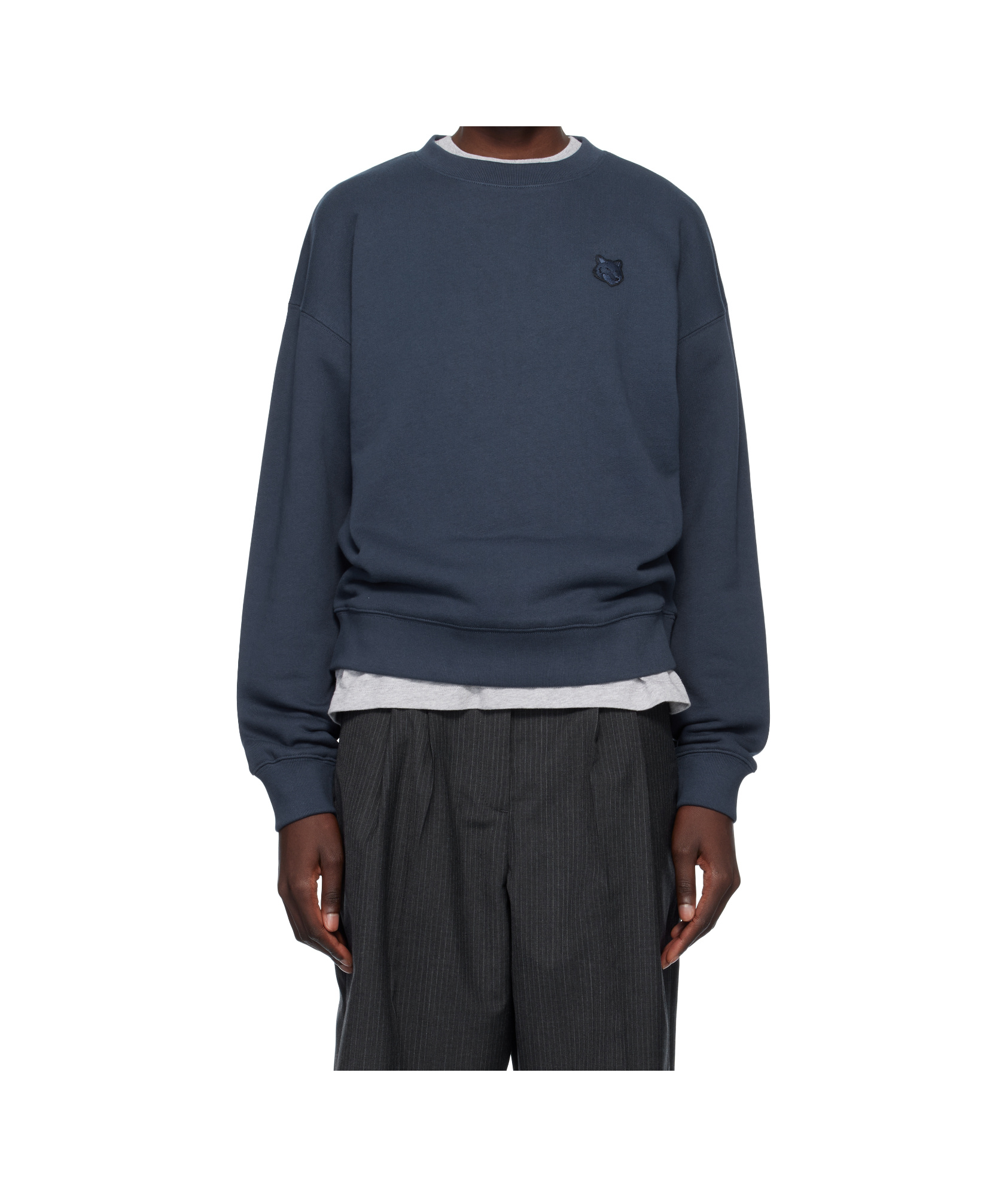 Maison Kitsuné Navy Bold Fox Head Patch Comfort Sweatshirt