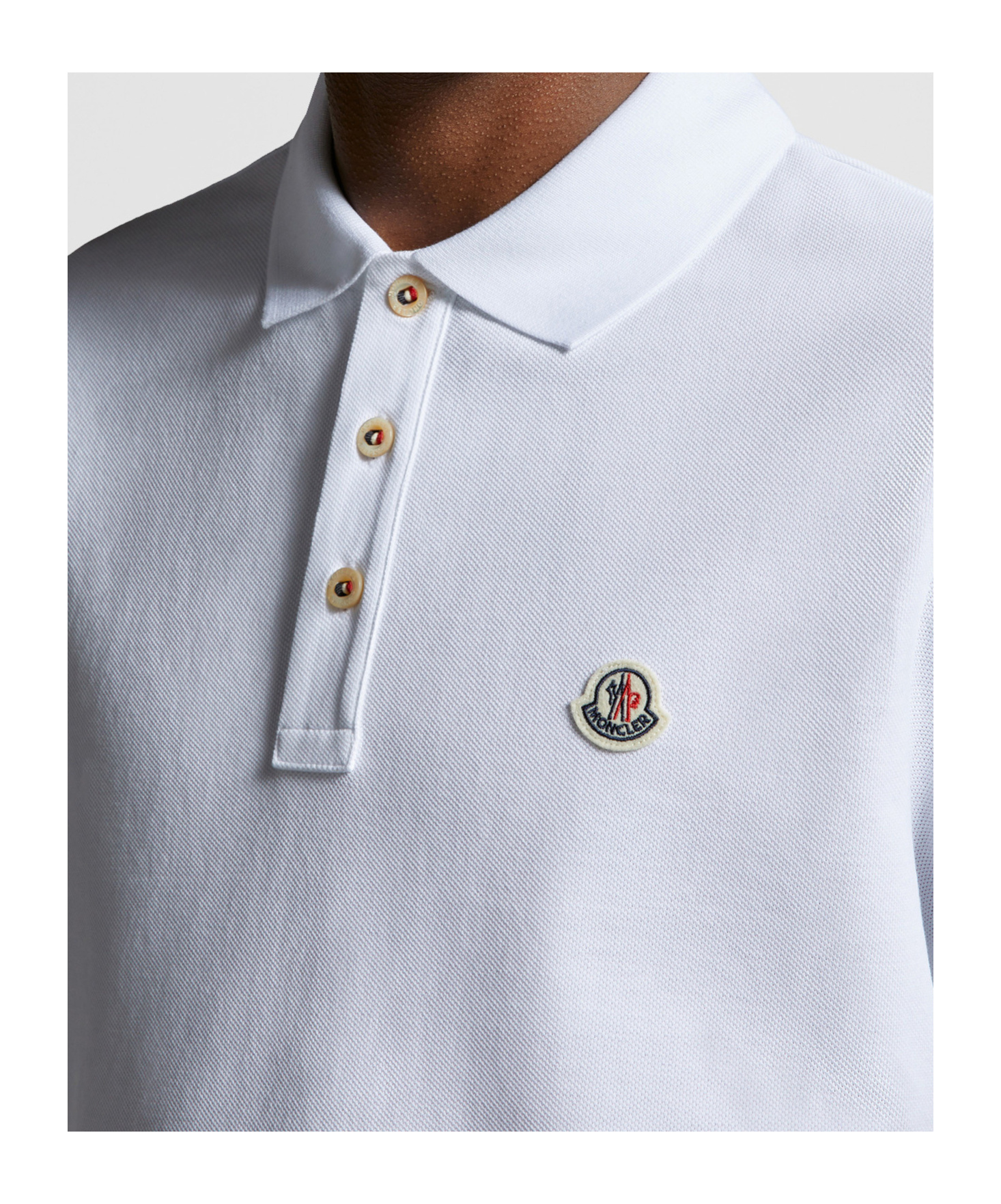 Moncler Short-sleeved Polo Shirt In White