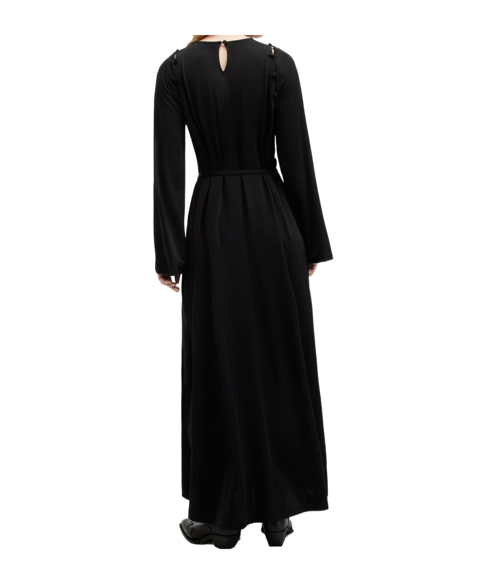 Allsaints Susannah Removable Sleeve Maxi Dress In Black