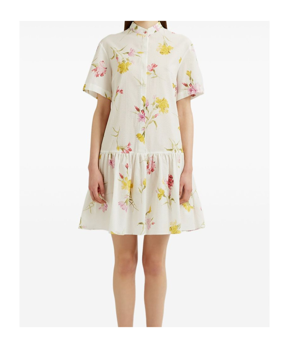 Shop Erdem Dress Linen Floral Design