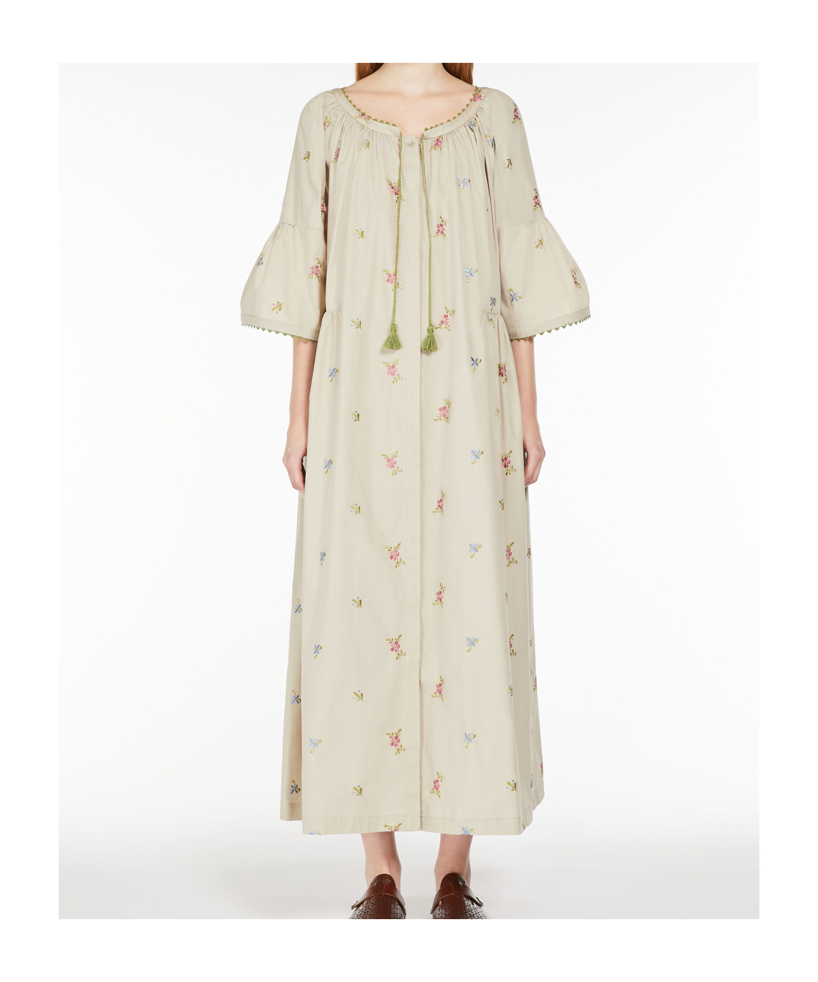 Weekend Max Mara Wide Round Neck Dress In Nude