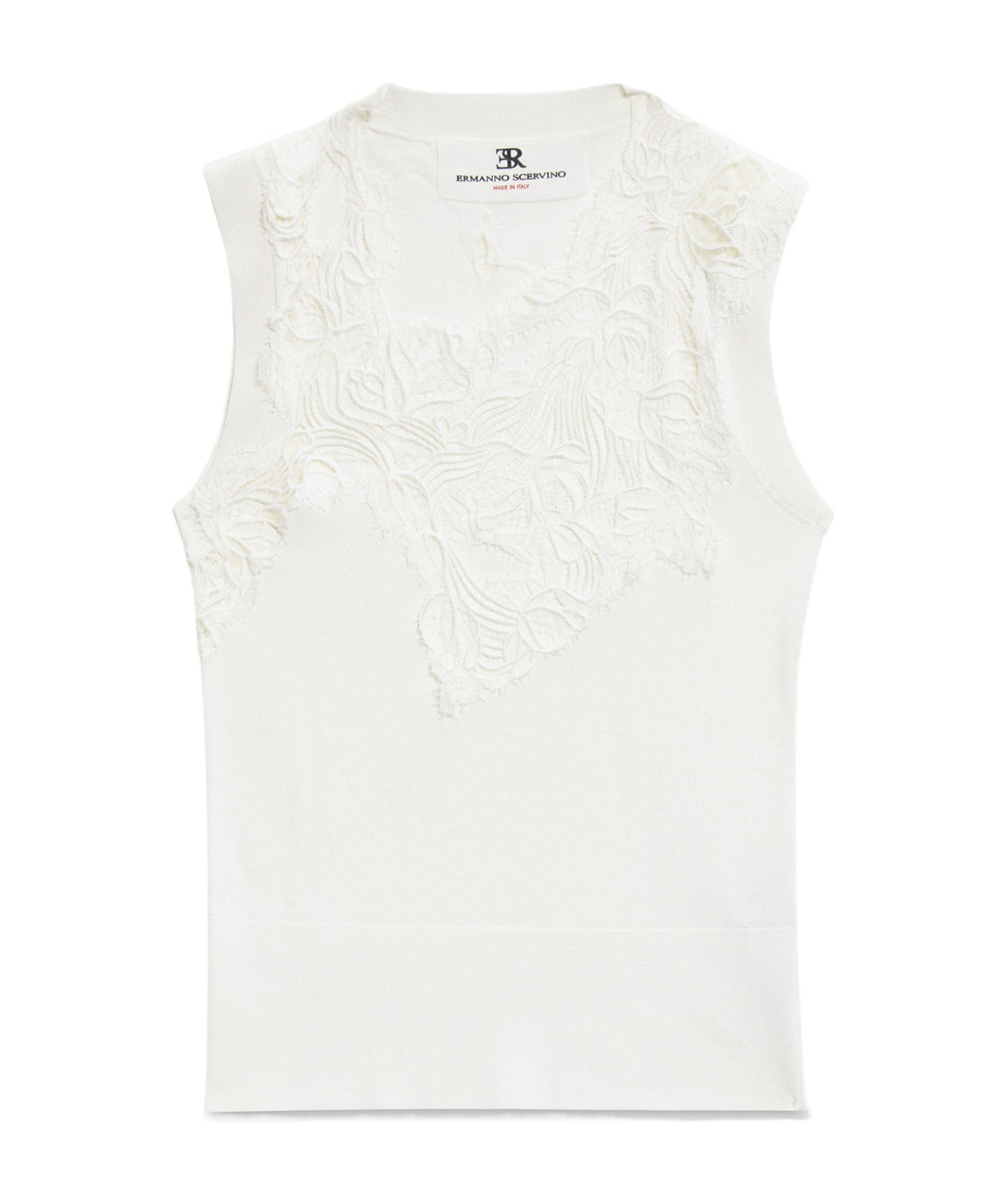 Ermanno Scervino Floral-embroidered Tank Top In White