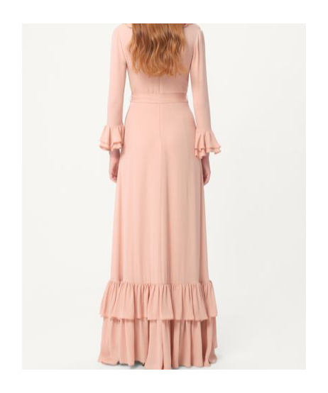 Valentino Besticktes Abendkleid Aus Georgette Frau Rose Mist 38 In Mixed Rose
