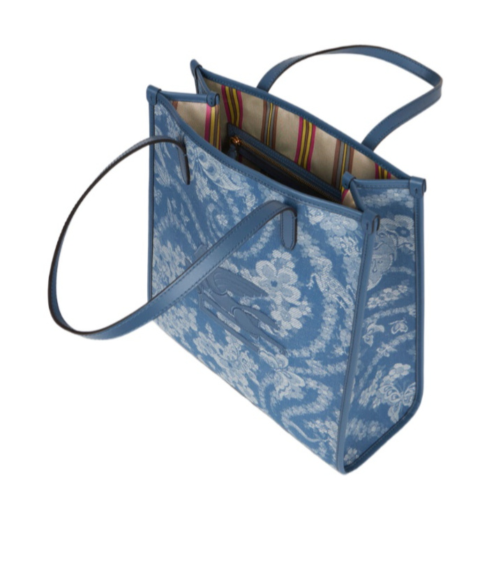 Etro Medium Denim Love Trotter Bag With Pegaso Symbol