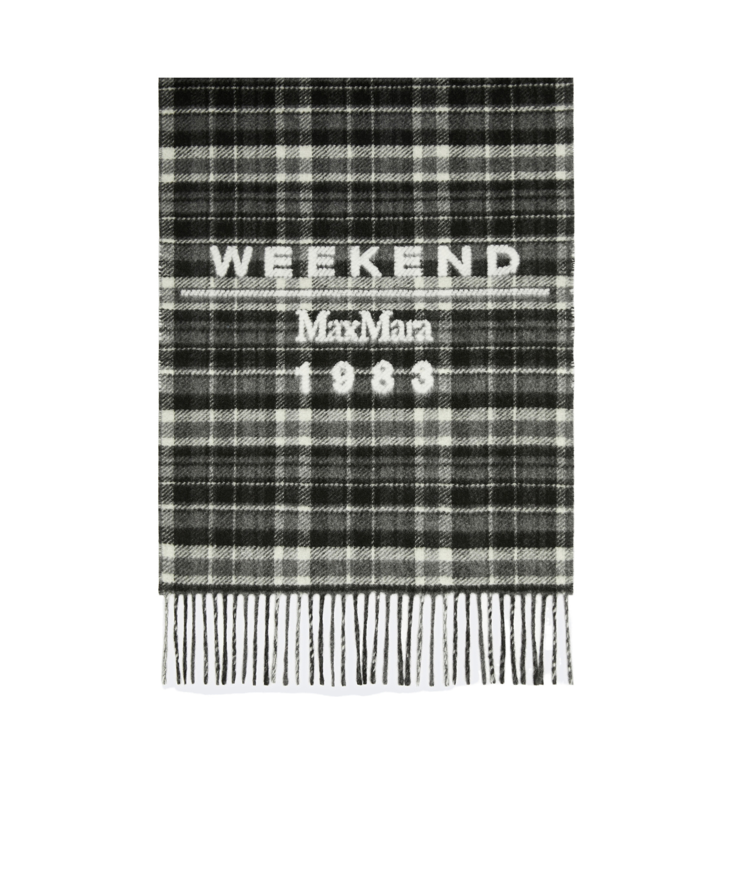 Weekend Max Mara Jacquard Wool-blend Stole In Black