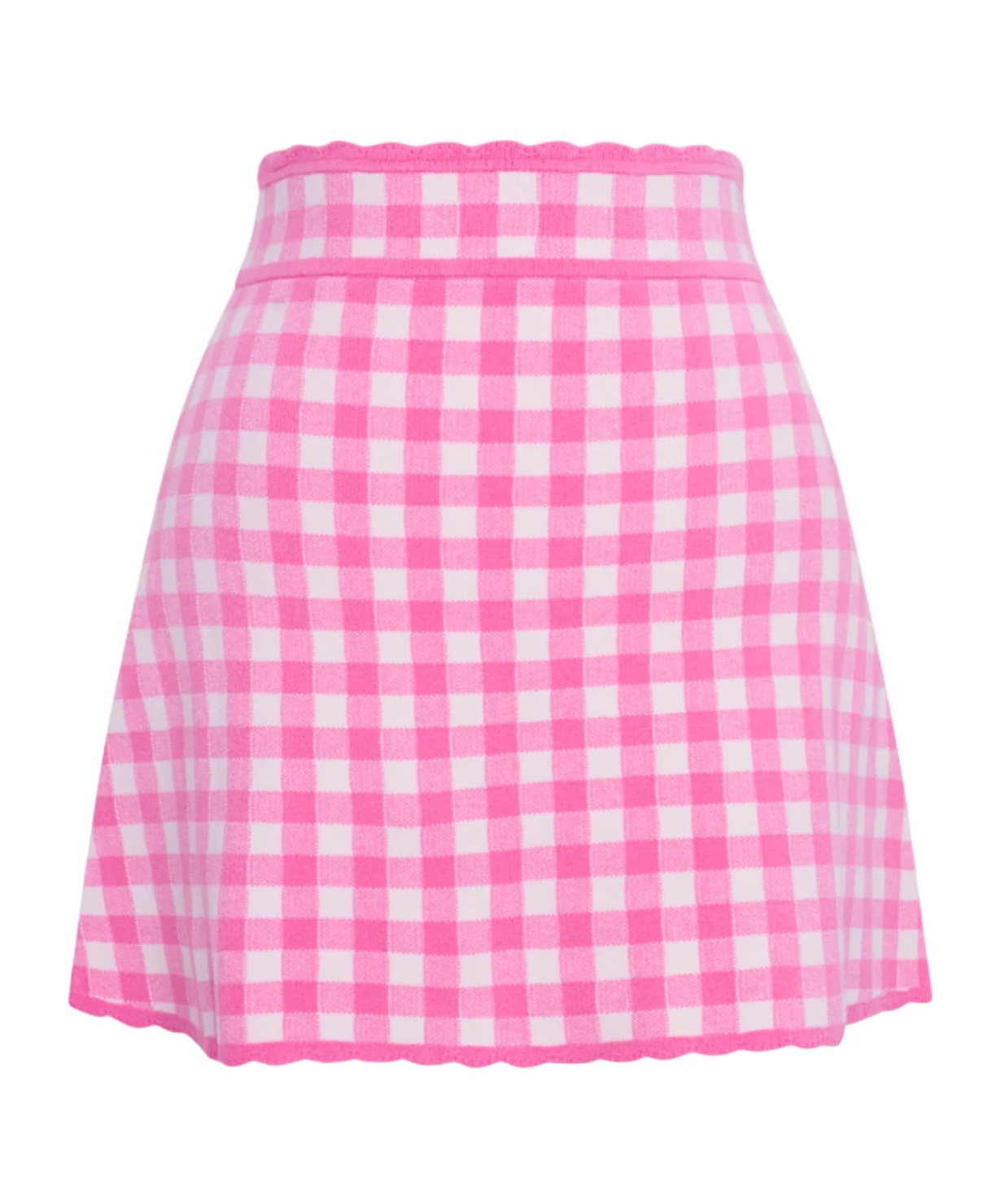 Loveshackfancy Muna Checkered Knit Mini Skirt