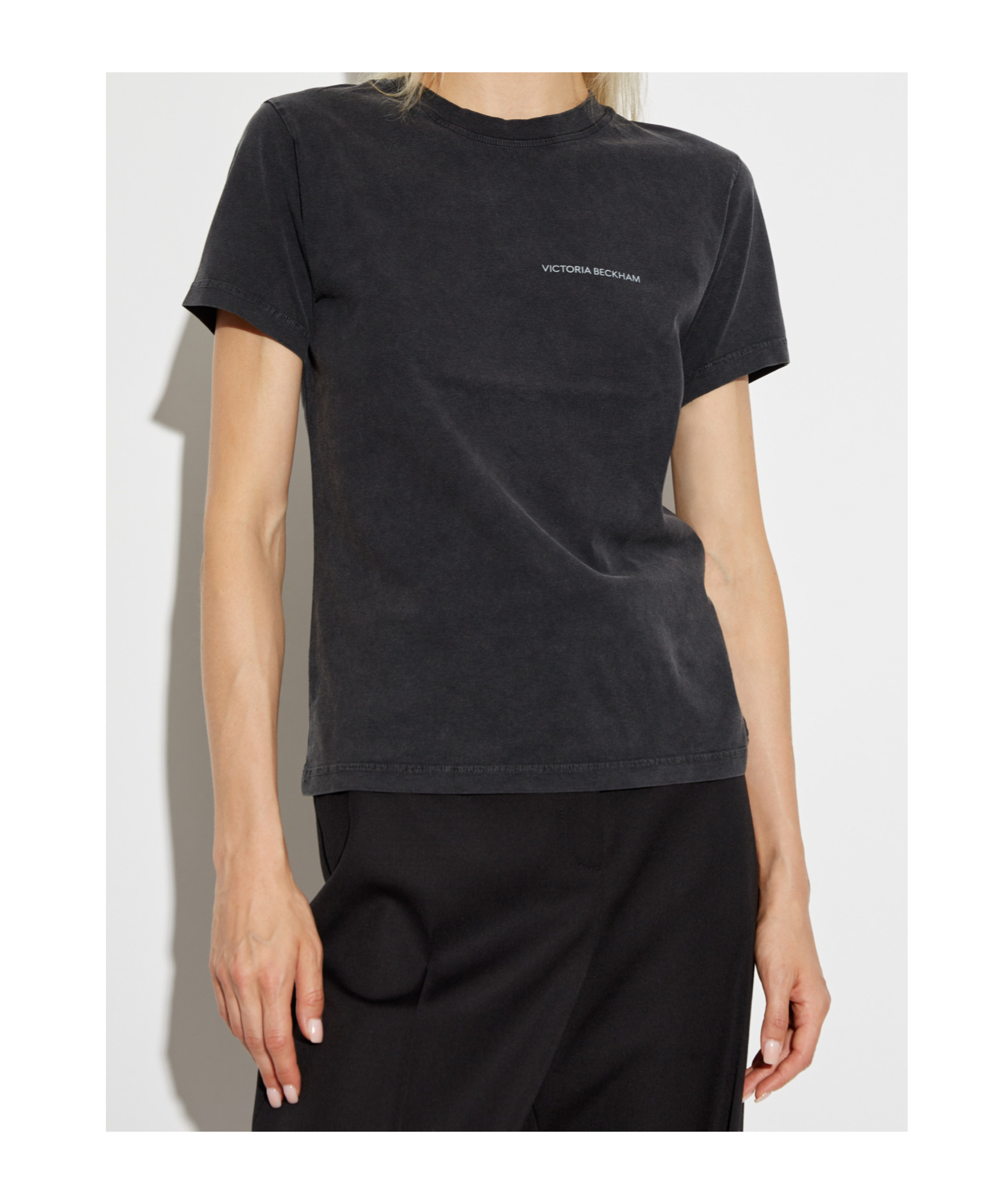 Shop Victoria Beckham Organic Cotton T-shirt In Black
