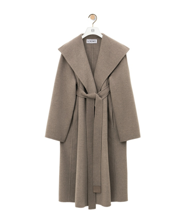 Loewe Belted Coat In Green