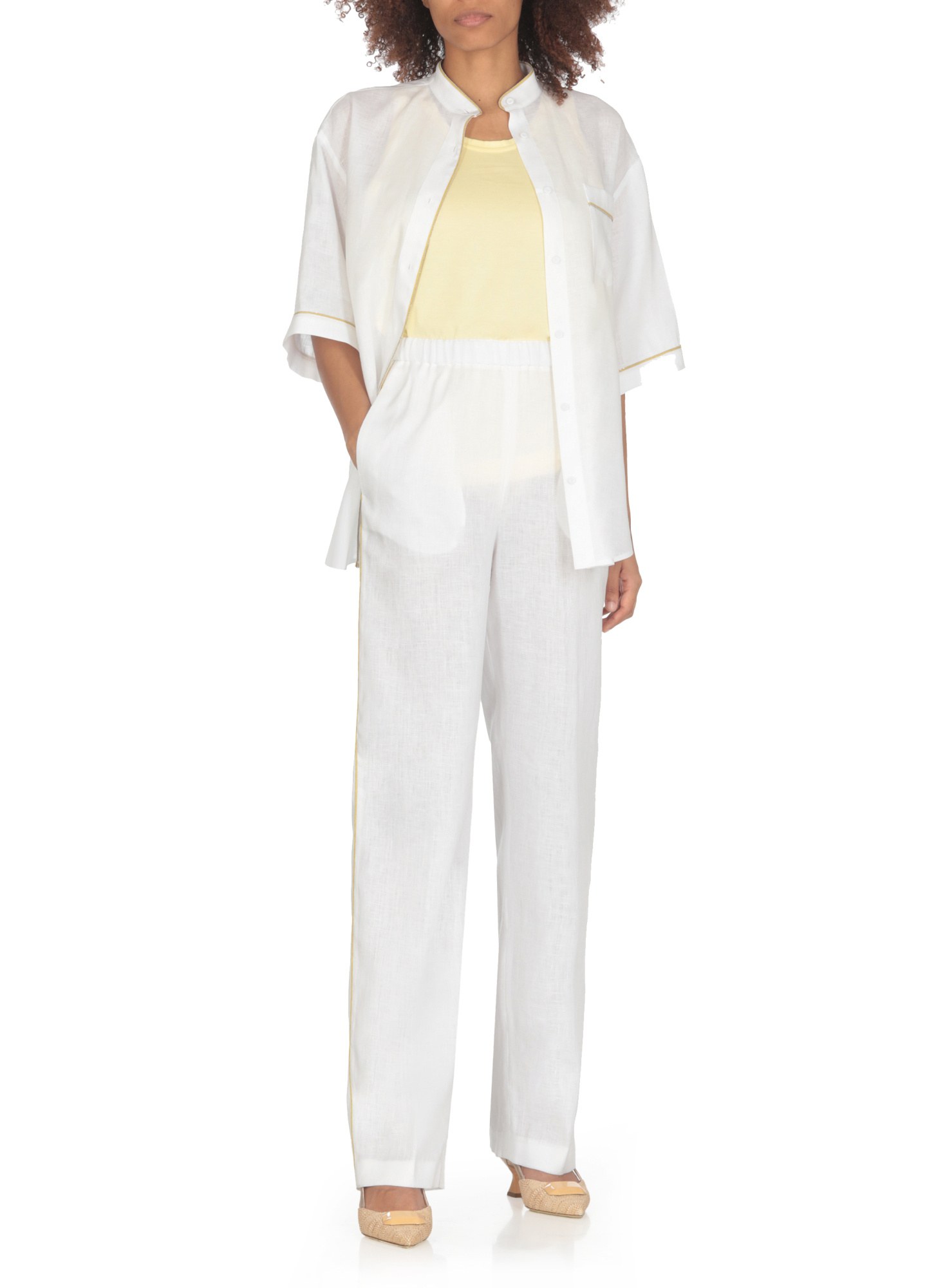 Fabiana Filippi Stretch Wool Jogging Track Pants In White