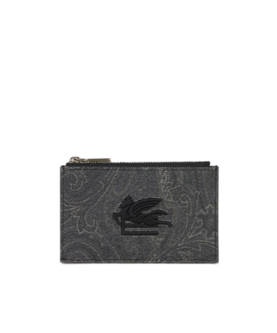 Etro Paisley Coin-pocket Wallet In Black