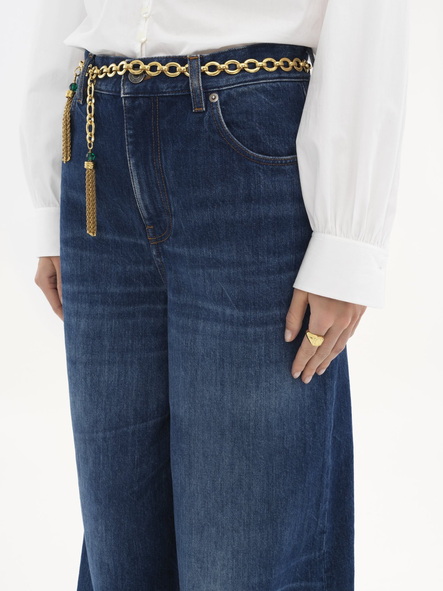 Chloé Rigid High-rise Wide-leg Jeans In Blue