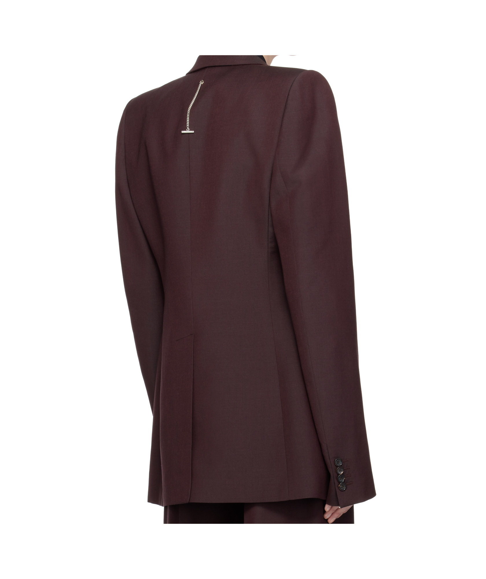 Alexander Mcqueen Burgundy Stacked Shoulder Single-breasted Blazer In Brown