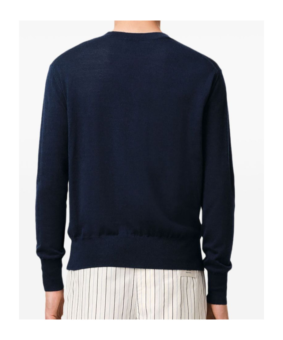 Shop Ami Alexandre Mattiussi Wool V-neck Sweater In Black