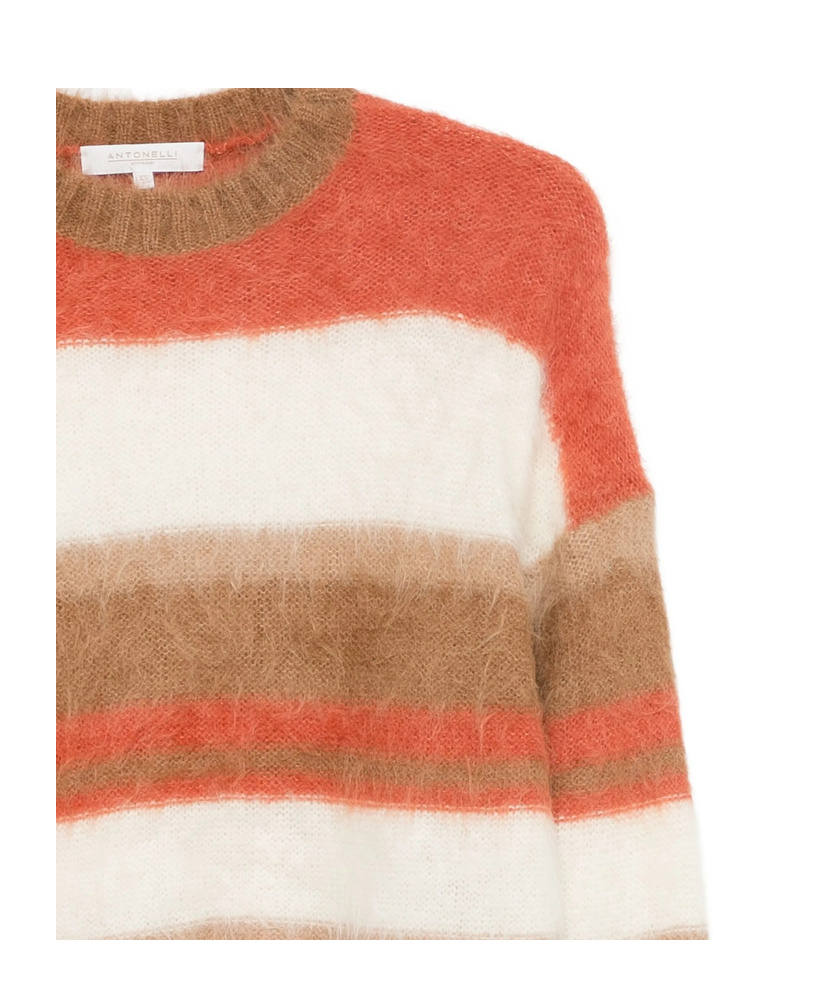 Antonelli Striped Knitted Sweater In Multi