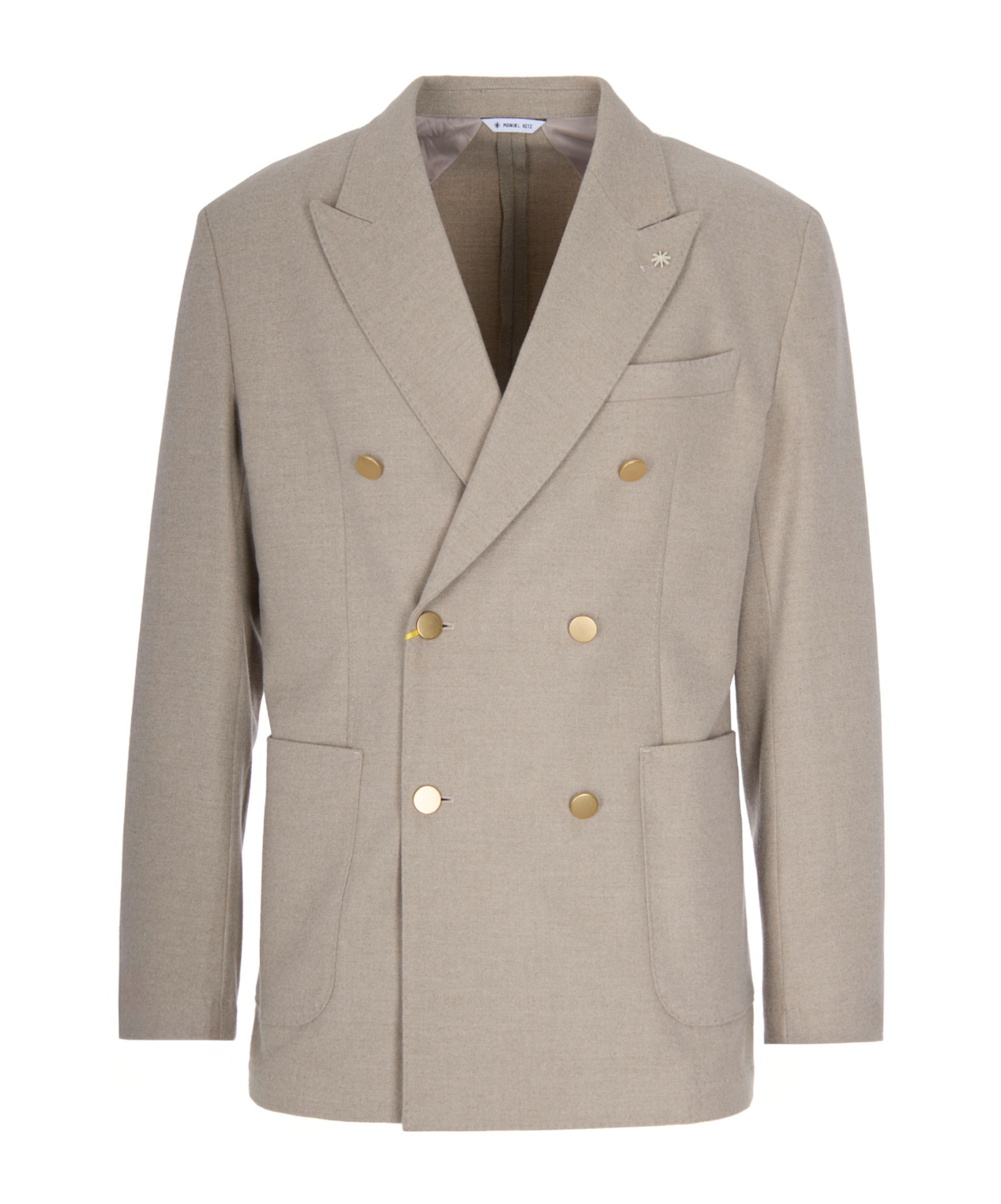 Manuel Ritz Double-breasted Button Blazer In Neutral
