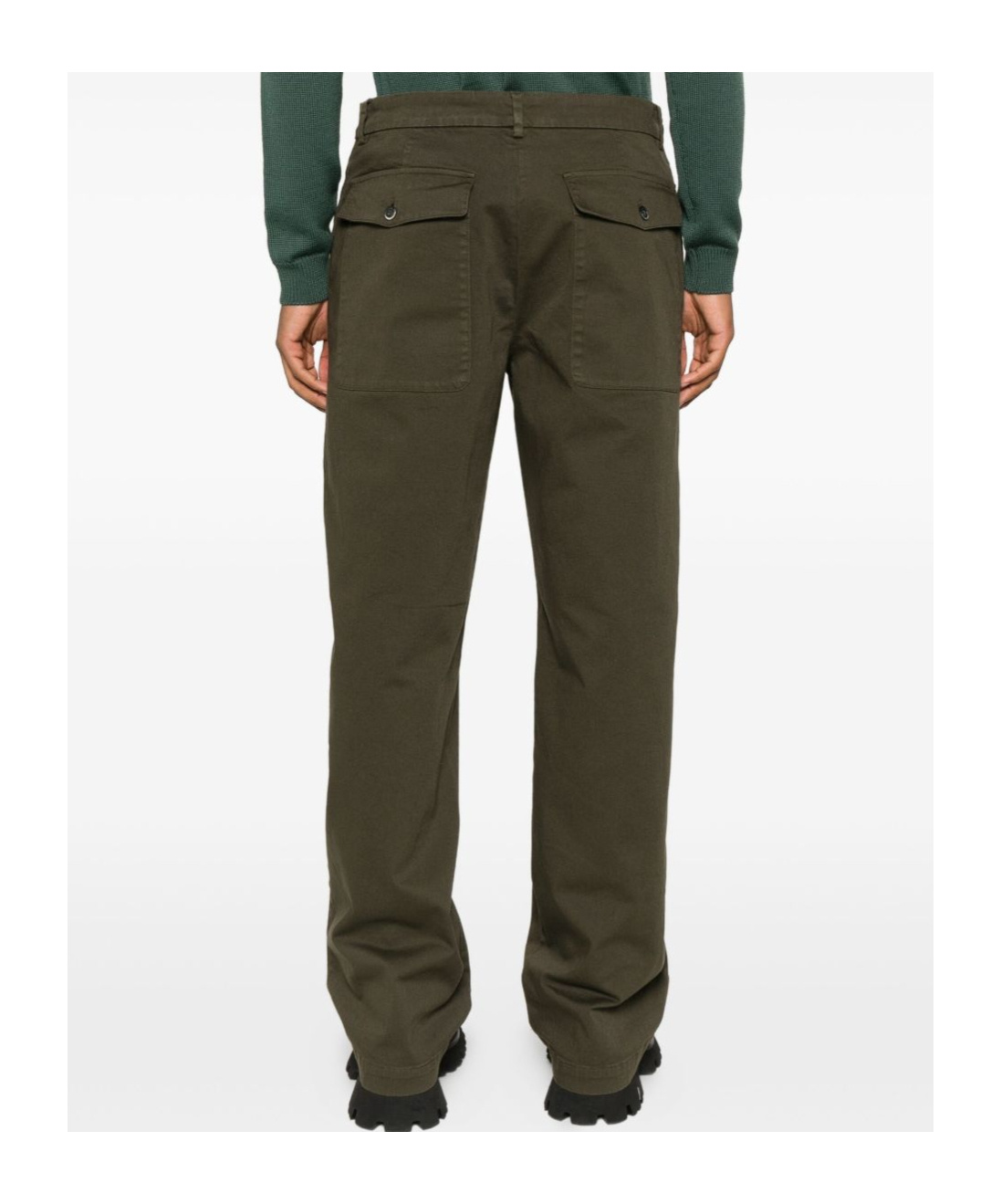 Barena Venezia Button And Zipper Casual Pants In Green