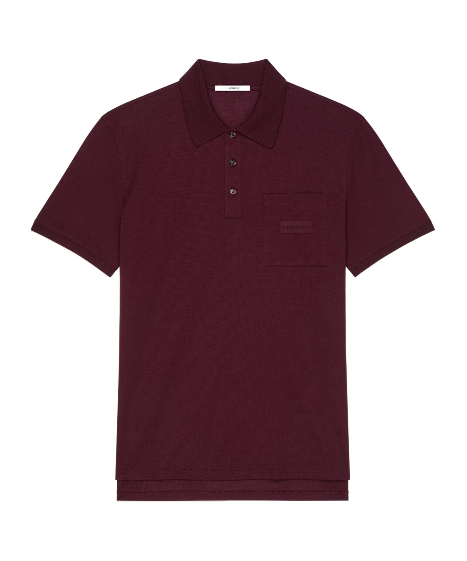 Givenchy Polo In Cotton With Patch In Burgundy