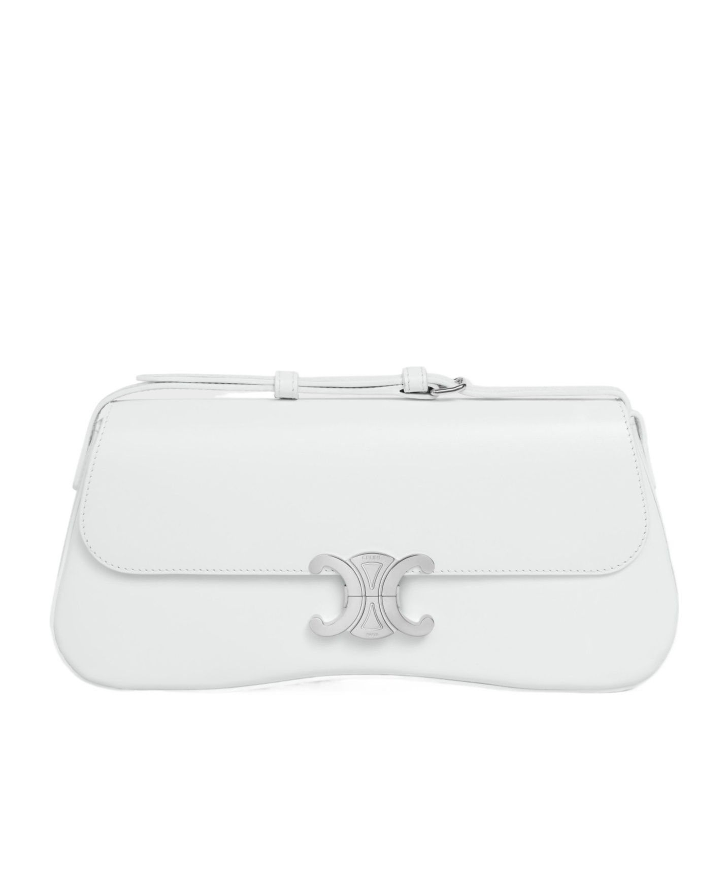 Celine Medium Lola Bag In Shiny Calfskin In White