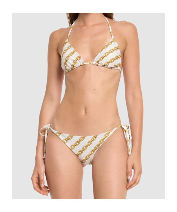 Versace Printed Triangle Bikini Top