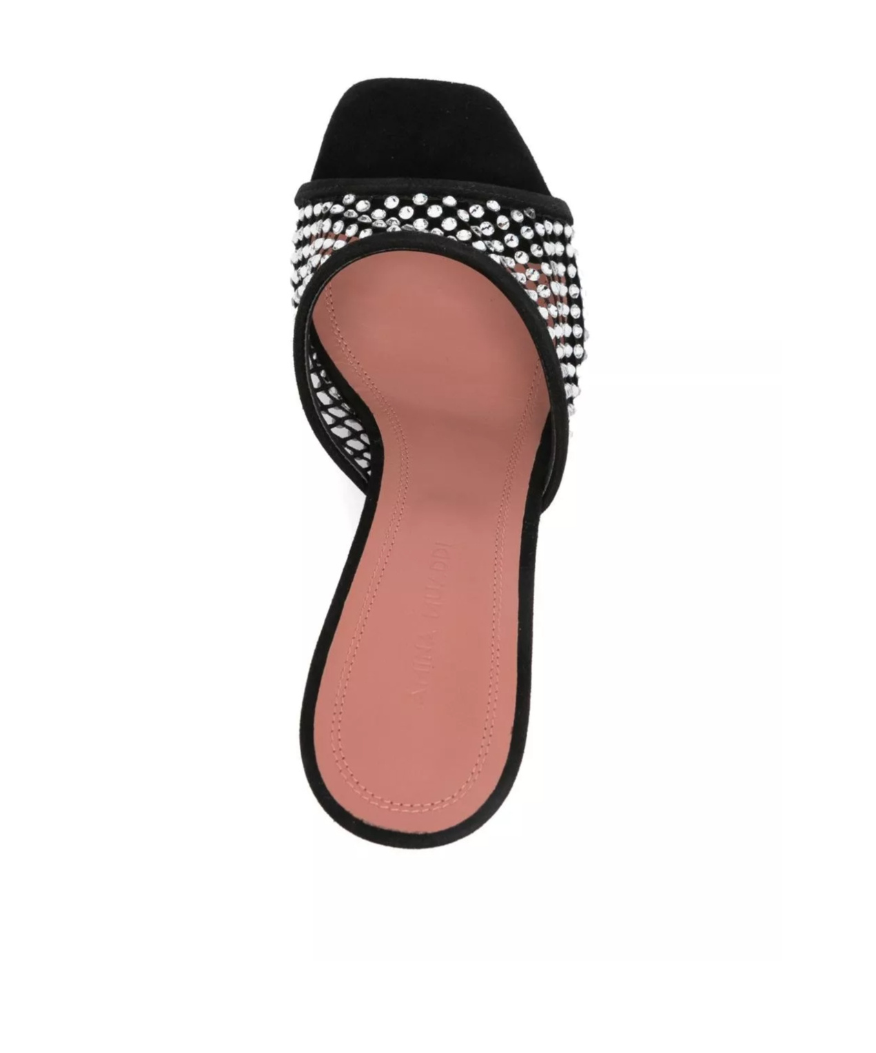 Amina Muaddi Black Slip On Heels In Black