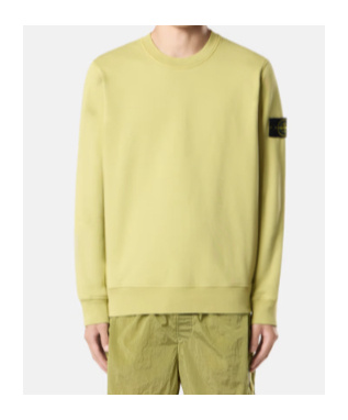 Stone Island Regular-fit Crewneck Sweatshirt With Elasticated Cuffs In Green
