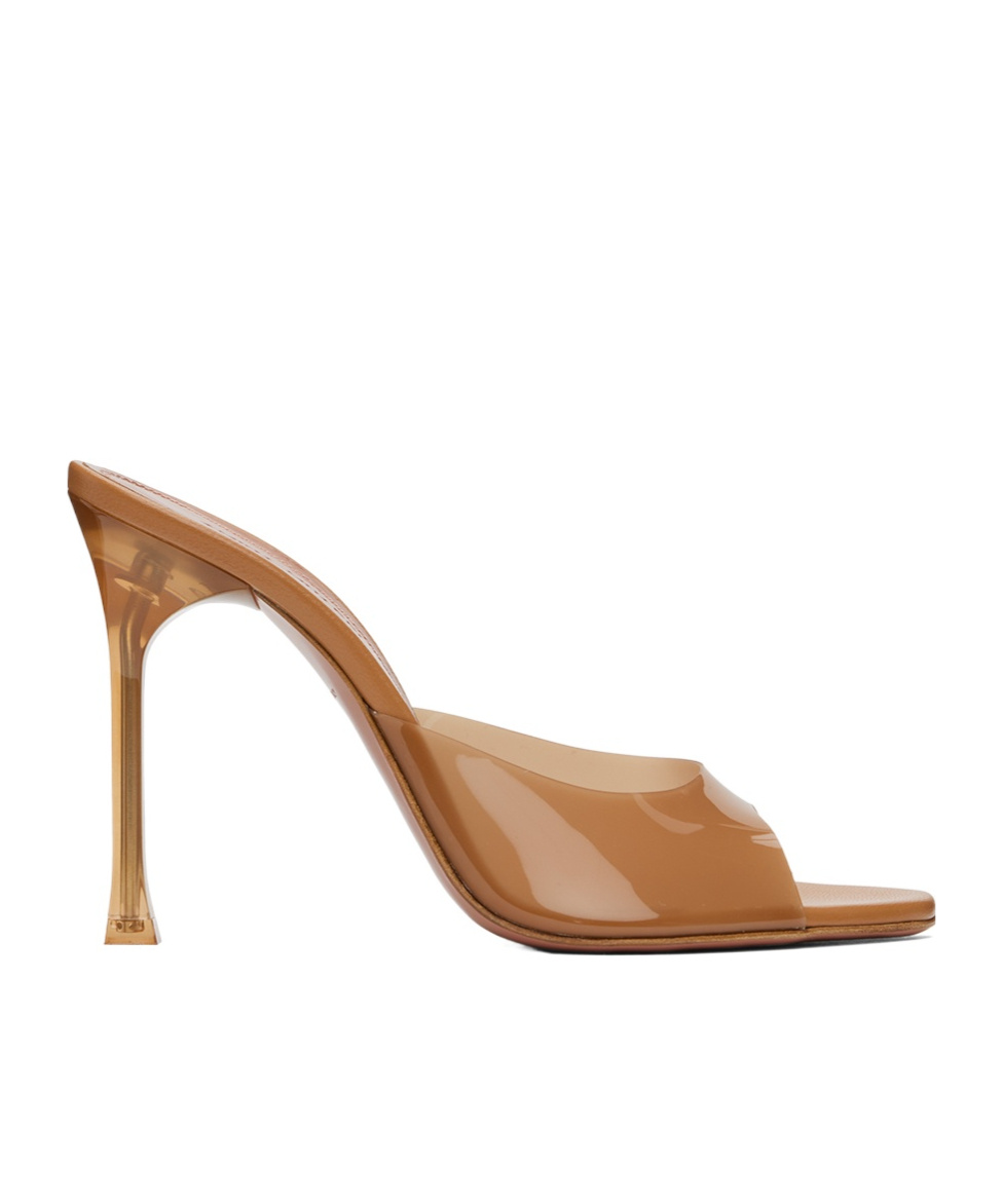 AMINA MUADDI ALEXA GLASS SLIPPER OPEN-TOED HEELS SANDALS