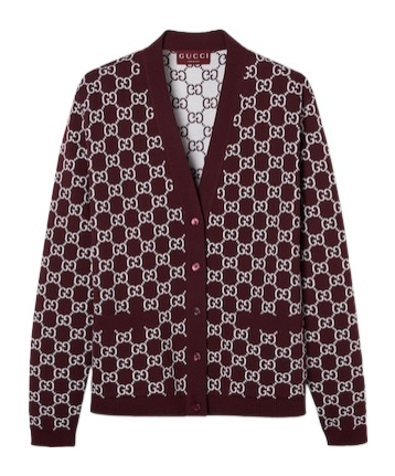 Gucci Double-sided Gg Wool Jacquard Cardigan In Brown