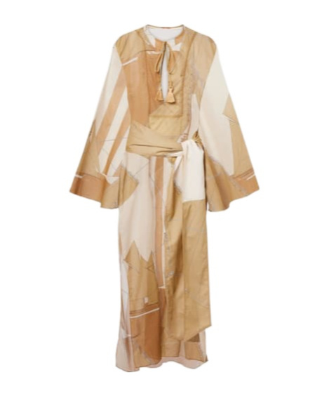 Johanna Ortiz Aqua Cruiser Cotton Voile Kaftan In Brown
