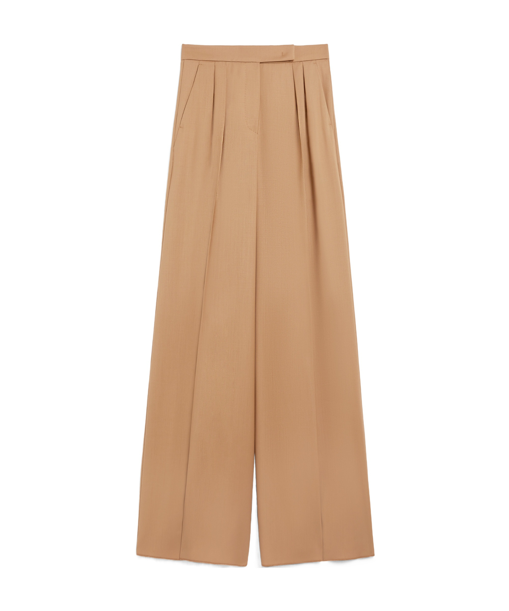 Max Mara Lvr Exclusive Camel Flannel Wide Pants In Nude