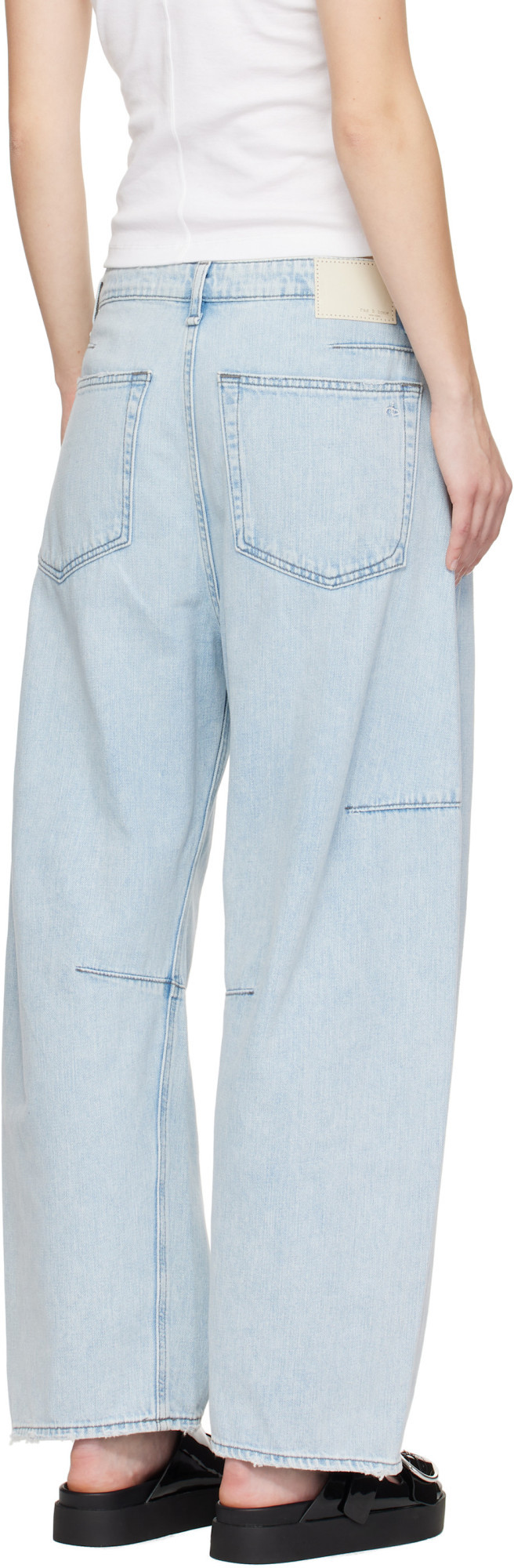 Rag & Bone Charlie High Rise Barrel Jeans Millie In White
