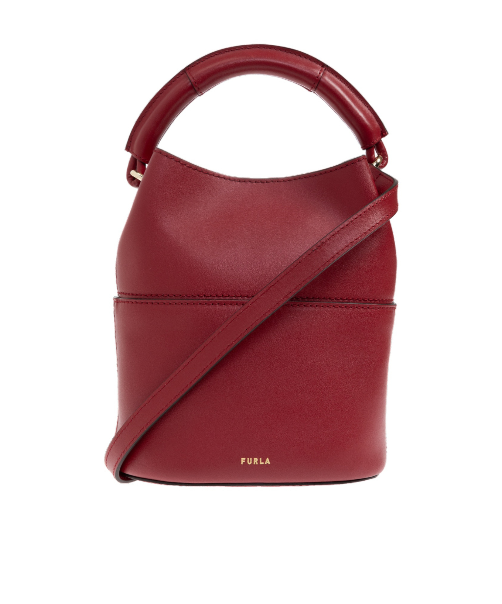 Furla Round Handle Shoulder Bag In Red