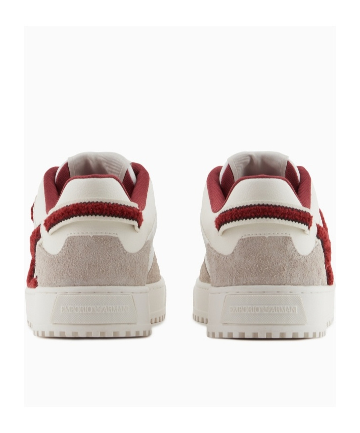 Emporio Armani Panelled Sneakers In Gray