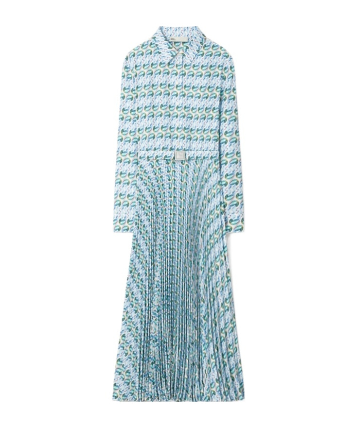 Tory Burch Abstract-pattern Print Midi Skirt In Blue